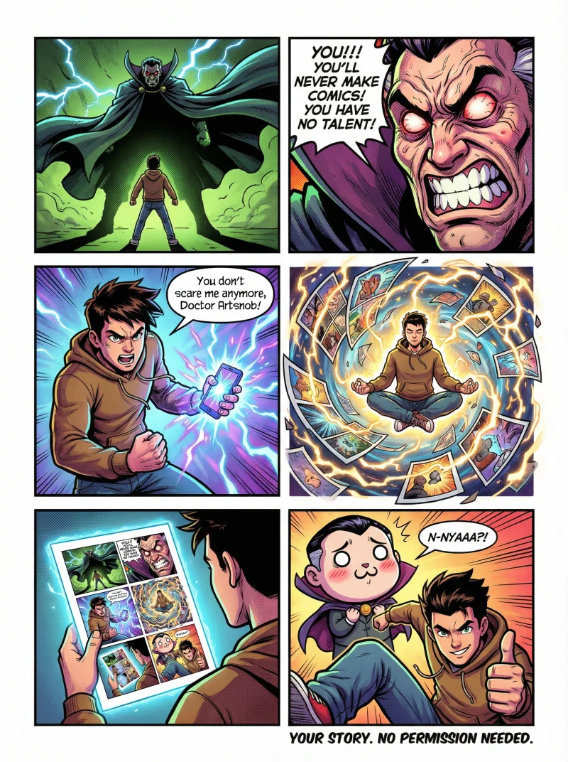 AI-generated comic page example